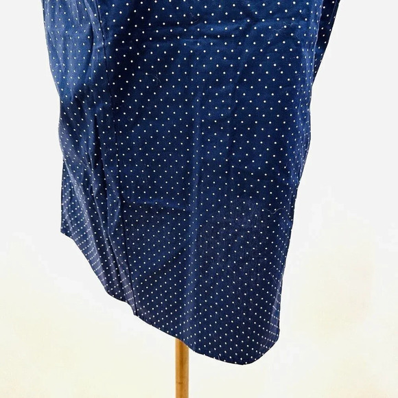 MOJO Women Short Sleeve Button Down Collared Polka Dots Blue/White Shirt Size 1X - Picture 9 of 11